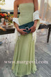 Margovil Strapless Tube Patchwork Pleated Maxi Dress