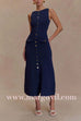 Margovil Sleeveless Button Down Knit Bodycon Maxi Dress