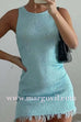 Margovil Round Neck Sleeveless Raw Hem Bodycon Mini Dress