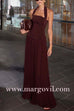 Margovil Halter Corset Pleated Splice Maxi Dress