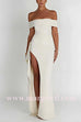 Margovil Off Shoulder High Slit Maxi Party Dress