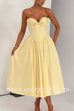 Margovil Strapless Bow Front Corset Swing Midi Dress
