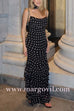 Margovil Ruffle Hem Polka Dot Maxi Cami Dress