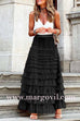 Margovil Ruffle Layered Mesh A-line Long Tulle Skirt