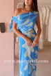 One Shoulder Tie Knot Printed Maxi Dress