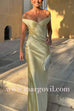 Margovil Off Shoulder Backless Cut Out Satin Maxi Dress