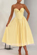Margovil Strapless Bow Front Corset Swing Midi Dress