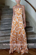 Strapless Tube Floral Print Swing Maxi Dress