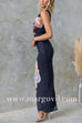 Margovil One Shoulder Cut Out Lace Splice Floral Maxi Bodycon Dress