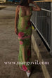 Margovil V Neck Sleeveless Rose Print Bodycon Maxi Dress