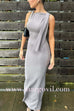 Margovil Elegant Sleeveless Tie Shoulder Bodycon Maxi Dress