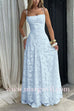 Margovil Spaghetti Strap Backless Lace-up Jacquard Maxi Dress
