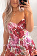 Spaghetti Strap High Waist Floral Print Midi Dress