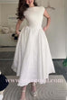 Margovil Cap Sleeves Open Back Waisted Swing Midi Dress