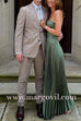 Strapless Tube Pleated Splice Maxi Party Dress
