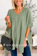 Chicest V Neck Loose Fit Solid Poncho Sweater