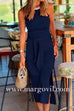 Margovil Halter Sleeveless Tie Waist Side Split Dress