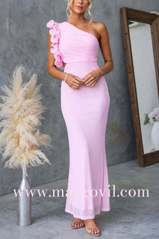 Margovil Frill One Shoulder Cut Out Bodycon Maxi Dress