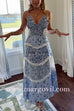 Margovil Spaghetti Strap V Neck Floral Print Ruffle Tiered Maxi Dress