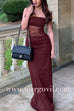 Margovil Tie Shoulder Cut Out Lace Splice Maxi Cami Dress