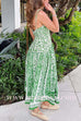 Strappy Backless Botanical Garden Print Maxi Dress