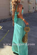 Tie Bow Backless Cut Out Color Block Maxi Dress