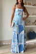 Ric Rac Straps Bow Back Cut Out Printed Swing Maxi Cami Dress