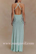 V Neck Sleeveless Open Back Knit Maxi Dress with Sequin