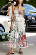 Margovil Floral Print Strapless Ruffle Tube Top and Smocked Waist Wide Leg Pants