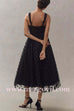 Margovil V Neck Mesh Polka Dot A-line Midi Cami Dress