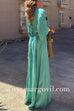 V Neck Flare Sleeves Color Block Wide Leg Jumpsuit