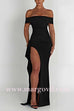 Margovil Off Shoulder High Slit Maxi Party Dress