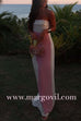 Strapless Tube Color Block Printed Maxi Party Dress