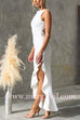 Sleeveless Lace-up Backless Ruffle Hem Slit Maxi Dress