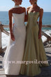 Spaghetti Strap Back Lace-up Satin Maxi Party Dress