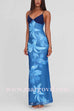 Spaghetti Strap Orchid Print Bodycon Maxi Dress
