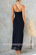 Margovil One Shoulder Slit Ruffle Mesh Maxi Dress