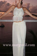 Margovil Backless Lace-up Ruffle Crop Top