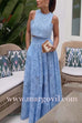 Margovil Lace Hollow Out Crewneck Crop Tank Top High Waist Maxi Swing Skirt Set