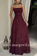 Margovil Spaghetti Strap Backless Lace-up Jacquard Maxi Dress