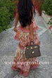Margovil Spaghetti Strap Back Lace-up Ruffle Layered Floral Print Maxi Dress