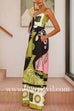 Margovil Tie Front Cut Out Wide Leg Printed Cami Jumpsuit