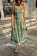 Strappy Backless Botanical Garden Print Maxi Dress