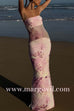Margovil Strapless Floral Print Mesh Bodycon Maxi Dress