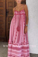 Margovil Crochet Top Printed Flowy Ruffle Maxi Cami Dress