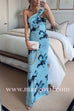 Margovil Strapless Tube Floral Print Bodycon Maxi Dress