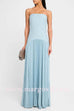 Margovil Strapless Tube Patchwork Pleated Maxi Dress