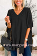 Chicest V Neck Loose Fit Solid Poncho Sweater