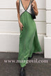 Margovil V Neck Color Block Sleeveless Maxi Swing Dress