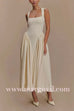 Margovil Elegant Square Neck Sleeveless Flowy Maxi Dress